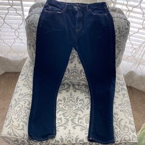 Banana Republic Dark Blue Jeans with brown trim 34X32